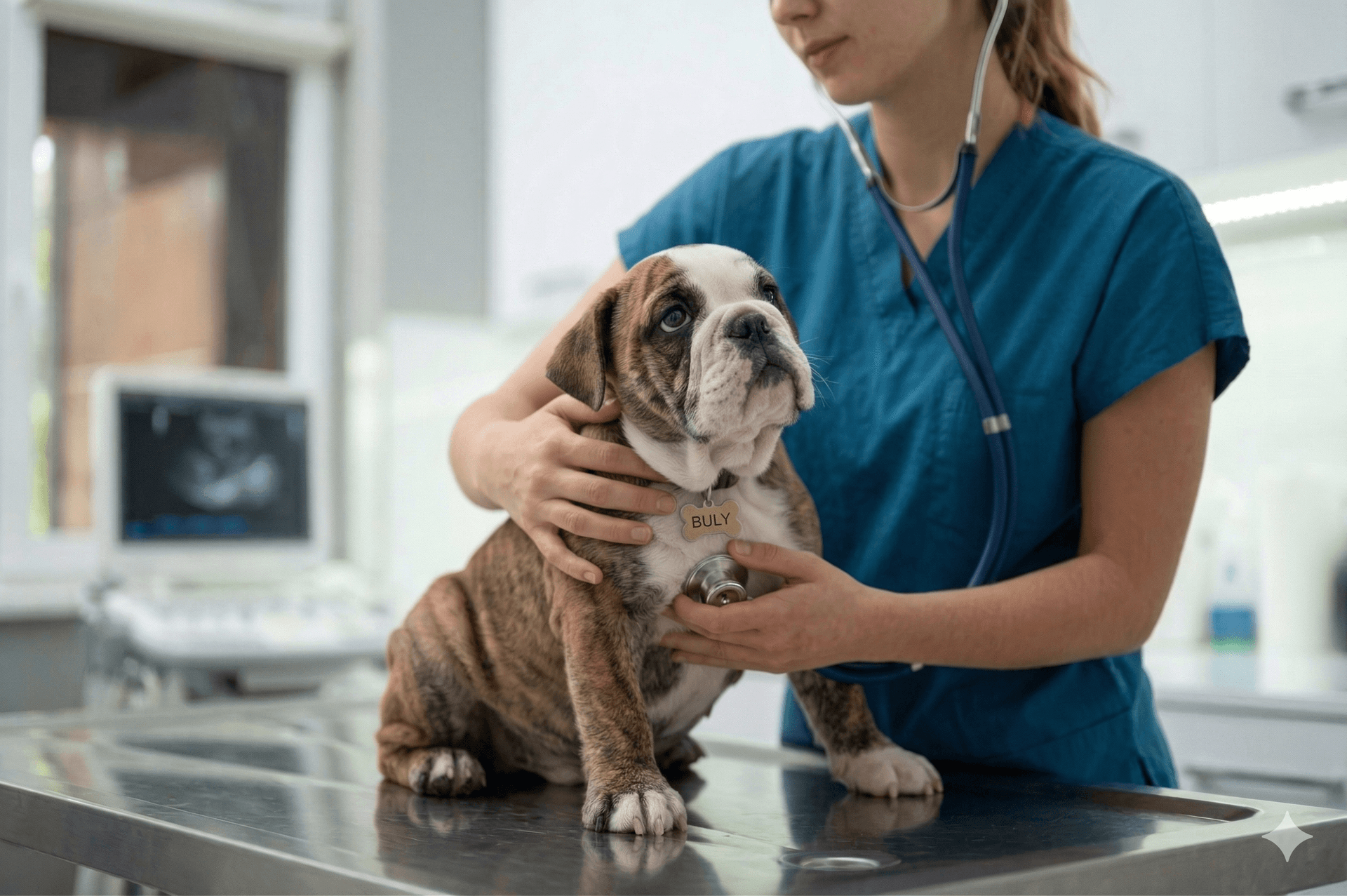 Veterinaria profesional atendiendo un gato